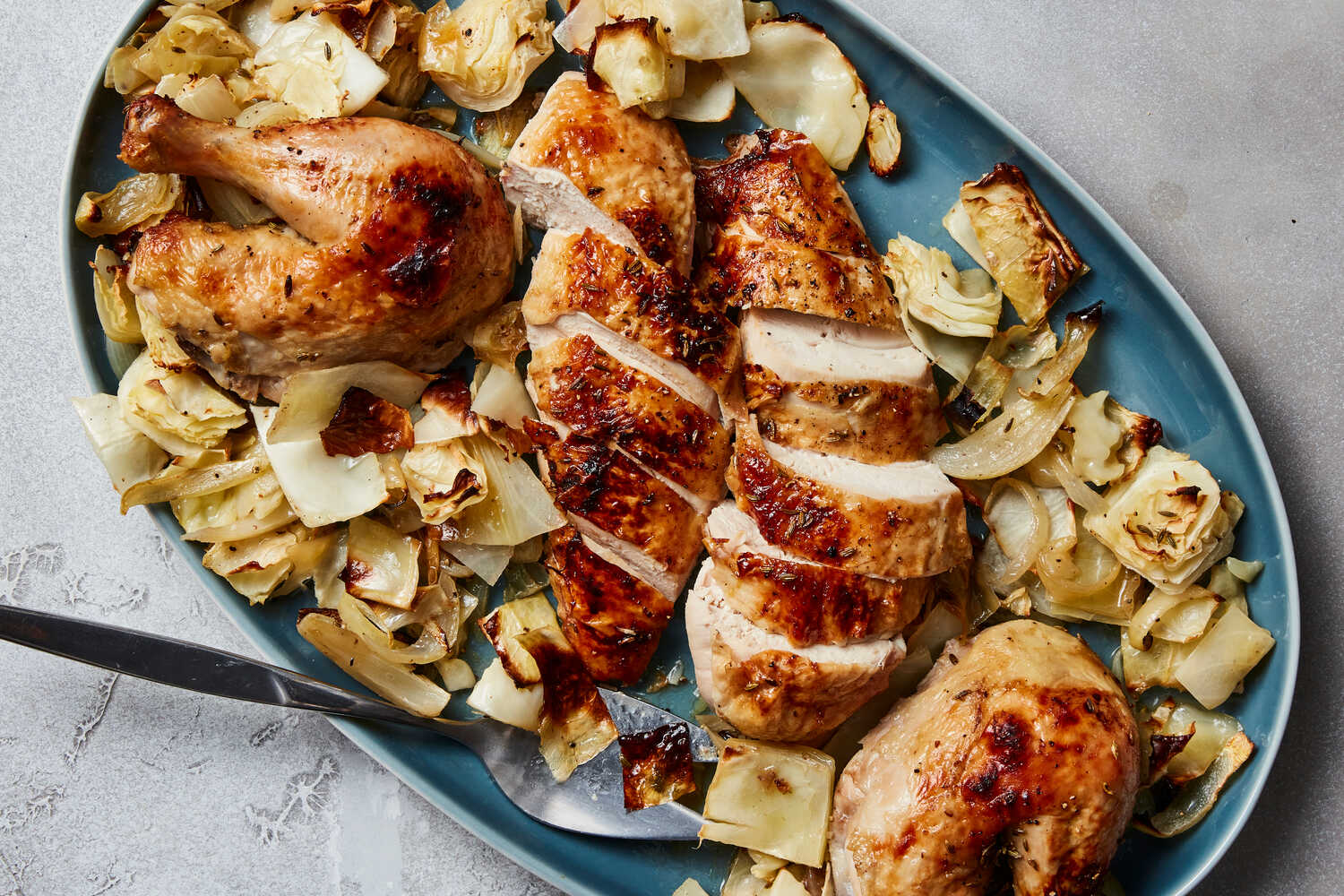 Crispy Chicken, Caramelized Cabbage: The Ultimate Sheet Pan Roast